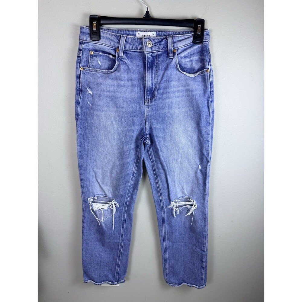 Paige Sarah Straight Ankle Jeans Womens 26 Distressed Blue Denim High Rise Pants